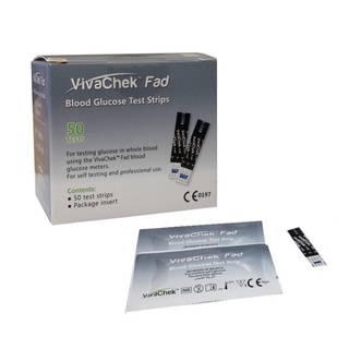 Maxxlife VivaChek Fad Blood Glucose Test Strips แผ่นวัดน้ำตาล แผ่นตรวจน้ำตาล แถบตรวจน้ำตาล 1 กล่อง บรรจุ 50 ชิ้น 20826