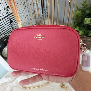 Coach Crossbody  Pouch ครอสบอดี้ ครอส 2 ซิป สายโซ่