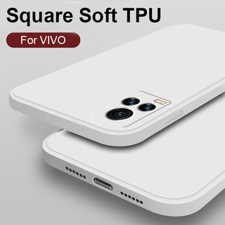 เคสซิลิโคนนิ่ม ทรงสี่เหลี่ยม ป้องกันเลนส์ กันกระแทก สําหรับ Vivo V21 V21e V23e Y73 2021 V19 neo 4G 5G