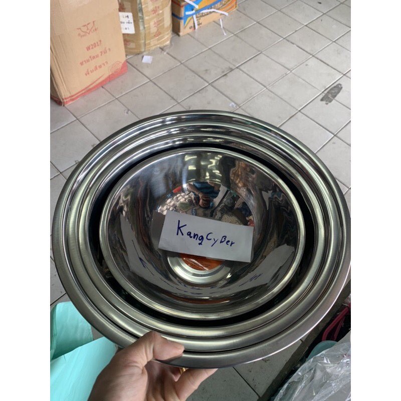 กะละมังสแตนเลส ประสมแป้ง/ยำ ขนาด28 34 36 40 42ซม กะละมังสเตนเลส ยำยำ