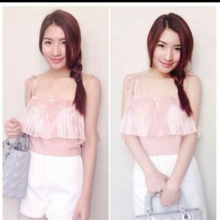 coral pink curl crop by 80daysfromnow