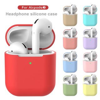 เคสซิลิโคน กันกระแทก สีพื้น สําหรับ Apple Airpods 1/2 Pro 3