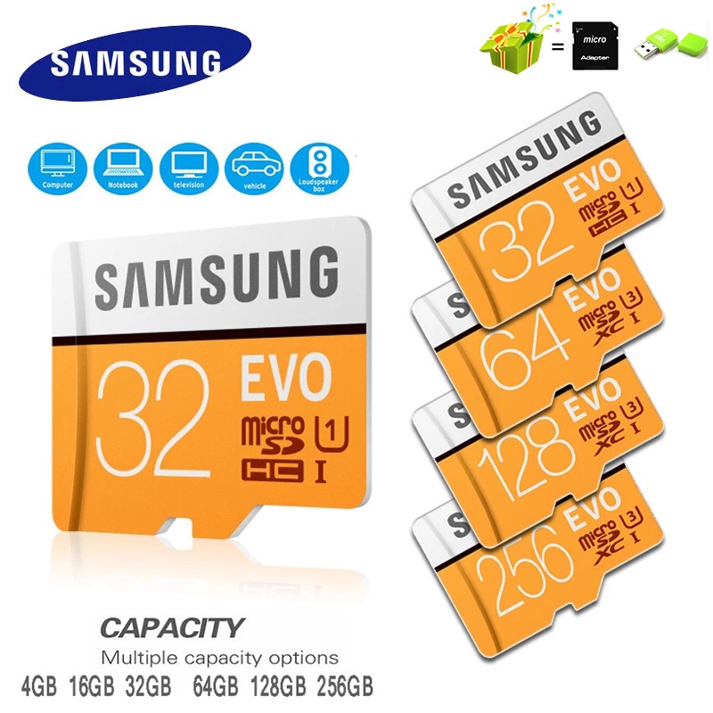 การ์ดหน่วยความจํา Micro SD SAMSUNG 32G 64G 128G 256GB 512GB