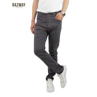 ราคาRazway กางเกงชิโน่ ทรงยีนส์ ผ้ายืดนุ่ม ทรงกระบอกเล็ก กางเกงขายาวผู้ชาย รุ่น RZ658