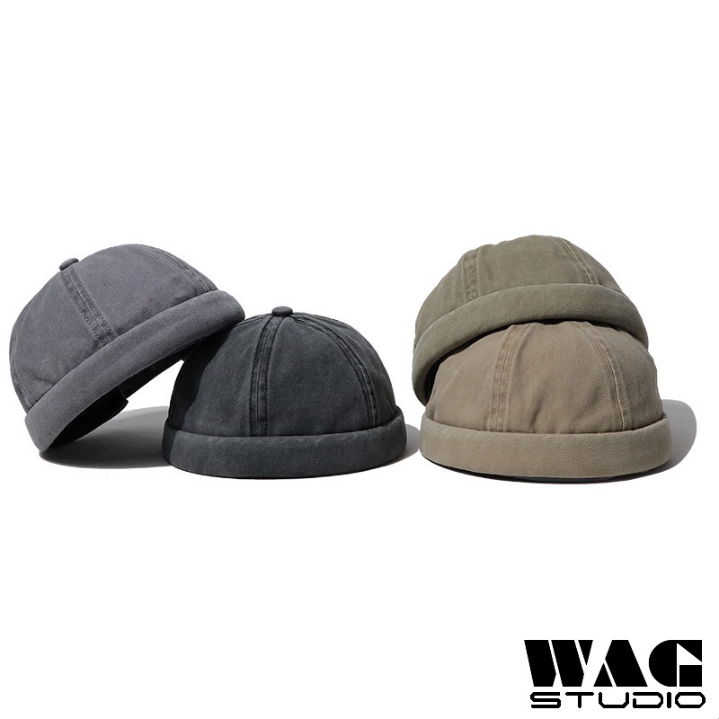 พร้อมส่ง หมวกมิกิผู้ชายผู้หญิงวินเทจหมวกไม่มีปีกกะลาสีล้าง - รูปที่ 2