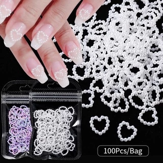 อะไหล่หัวใจมุก-มุกแบบต่างๆสำหรับตกแต่งเล็บ-ตกแต่งเคสหรืองาน DIY ต่างๆ100ชิ้น/แพค 🦄พร้อมส่งในไทย 🦄