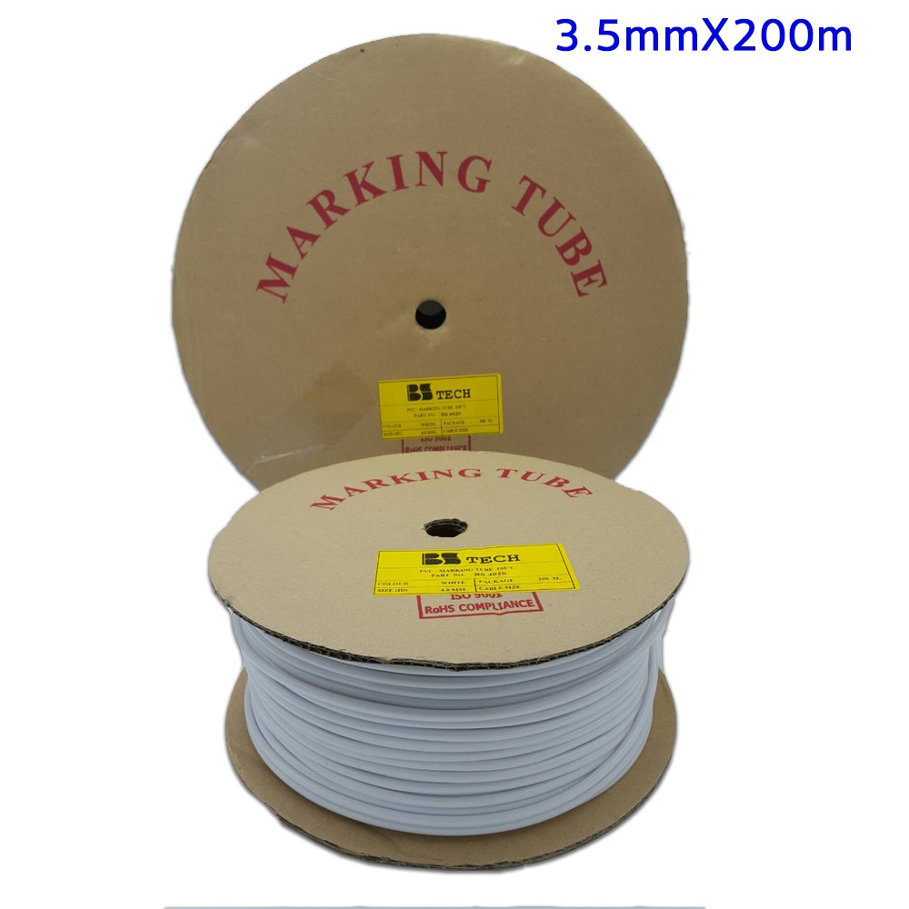 ปลอกสายไฟ BS Tech 3.5mm.X 200m. PVC Marking Tube