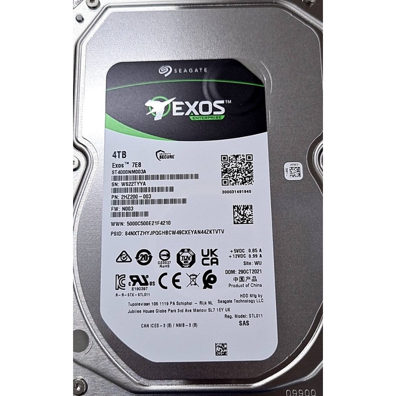 Seagate HDD 4TB  Exos 7E8 (ST4000NM003A)