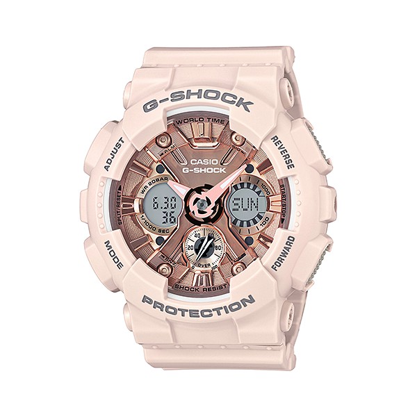 นาฬิกา คาสิโอ Casio G-Shock มินิ S-Series Metal Face series รุ่น GMA-S120MF-4A (สีชมพูไข่ไก่) ของแท้