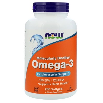 Now Foods, Omega-3, 180 EPA/120 DHA, 200 Softgels
