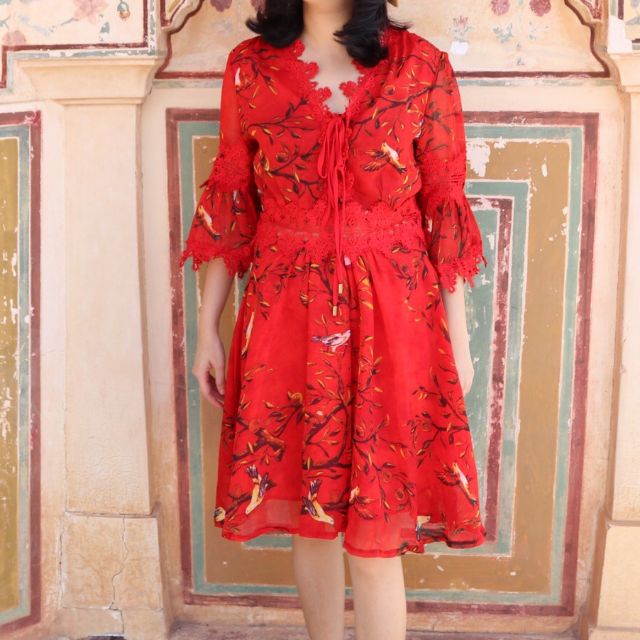 Bohemian style dress (ชุดเดรสสีแดง)