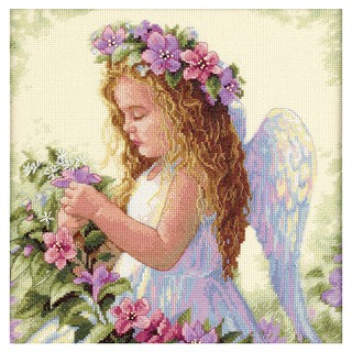 ภาพดอกไม้ Angel Cross Stitch 14 CT 35 x 35 ซม.