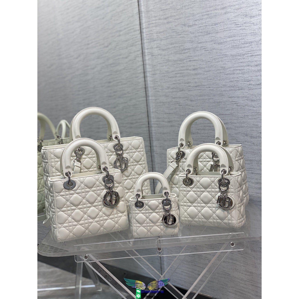 Dior lambskin shopper handbag large crossbody shopping tote holiday travel bag with adorned charm
