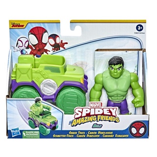 Marvel Spidey and His Amazing Friends Hulk Action Figure and Vehicle ฟิกเกอร์ Marvel Spidey and His Amazing Friends Hulk ของเล่นสําหรับเด็ก