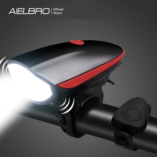 ⚡SUPER DEALS⚡ AIELBRO ไฟหน้ารถจักรยานพร้อมที่ชาร์จ Usb มัลติฟังก์ชั่นกันน้ํา