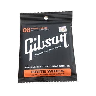 สายกีต้าร์ ไฟฟ้า Gibson กิ๊บสัน สายไฟฟ้า 008 ครบทั้ง 6 สาย จำนวน 1 ชุด