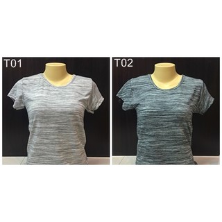 เสื้อยืดคอกลม สีดำ อก34" ยาว 24"