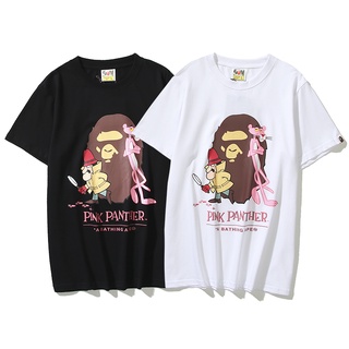 Bape เสื้อยืดแขนสั้น ผ้าฝ้าย พิมพ์ลาย แฟชั่นสําหรับผู้ชาย และผู้หญิง