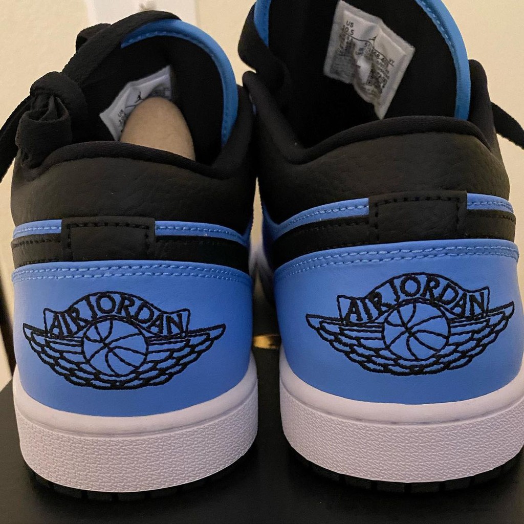 Nike Air Jordan 1 Low University Blue Black Gs M ค ณภาพส ง