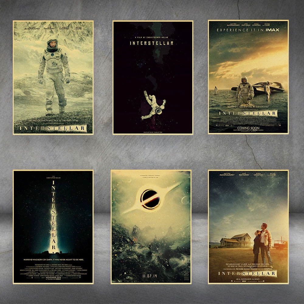 โปสเตอร์ แบบติดผนัง รูปภาพยนต์ Interstellar สไตล์วินเทจ สำหรับตกแต่งบ้าน