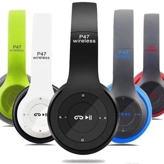 P47 Wireless Headphones หูฟังบลูทูธไร้สาย คมชัดพลังขับขนาดใหญ่ สะใจ รับสายสนทนา เพิ่ม SD Card ได้ด้วย