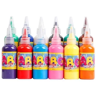 CloudBaby💖ชุดระบายสีจิตรกรรม สีน้ำเข้มข้น สำหรับ 12 สี เด็กล้างทำความสะอาดได้ สนุกปลอดสารพิษ เม็ดสี