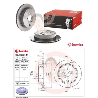 09 C662 11 จานเบรค ล้อ R (ยี่ห้อ BREMBO) รุ่น SUBARU BRZ GT86, Legacy BR 2.5GT