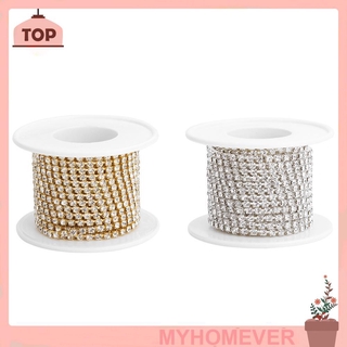 Myhomever สายโซ่คริสตัล 5 หลา / ม้วนสีขาว Ss6 Ss16 สําหรับทําเครื่องประดับ Diy