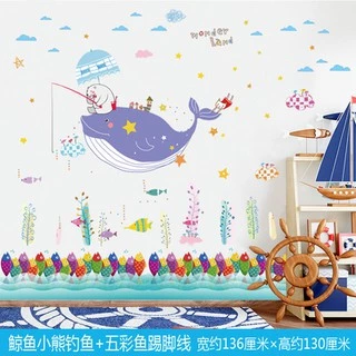 【wuxiang】ห้องรับเลี้ยงสัตว์น้ําตกแต่งด้วยสติ๊กเกอร์ติดผนัง