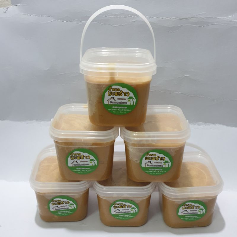 น้ำตาลมะพร้าวปลอดสารฟอกขาวจากแม่กลองไม่ใส่แบะแซน้ำหนัก500กรัม บรรจุด้วยกระปุก safety lock (ฝาขาว)ผลิตภัณฑ์ชุมชนจากอัมพวา