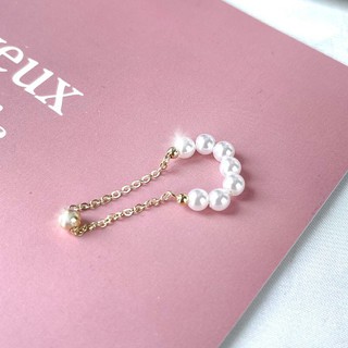 Pearl golden earcuff (Z133)(1ชิ้น) ต่างหูสำหรับคนไม่เจาะหู