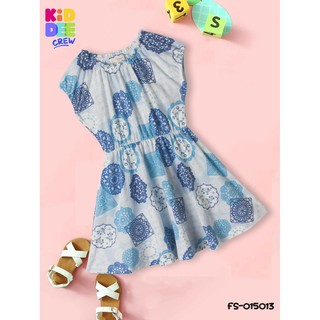 KiddeeCrew ชุดกระโปรงเด็กสีครีมลายฟ้า Cream Blue Dress  เหมาะสำหรับอายุ 1-10 ปี