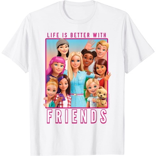 เสื้อยืดผ้าฝ้ายพรีเมี่ยม เสื้อยืด พิมพ์ลาย Barbie Dreamhouse Adventures With Friends สําหรับตุ๊กตาบาร์บี้