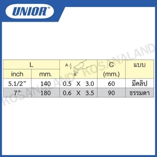 Unior ไขควงเช็คไฟ ด้ามกันไฟฟ้า ขนาด 5.1/2 นิ้ว รุ่น 630VDE