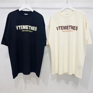 [S-5XL]เสื้อยืดแขนสั้น พิมพ์ลาย Vetements VET Monogram