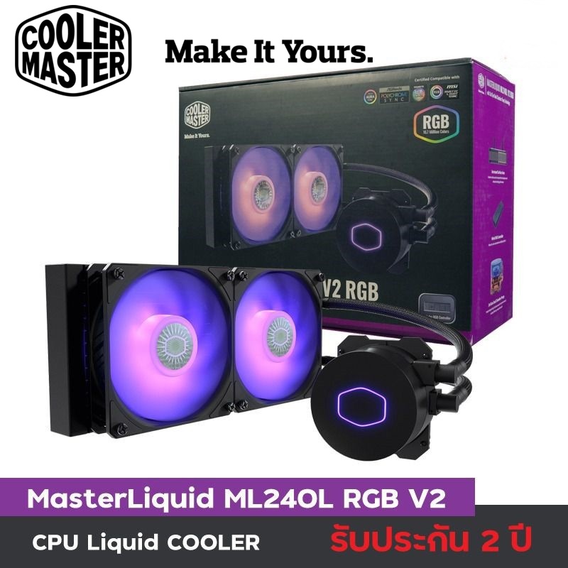 COOLER MASTER MASTERLIQUID ML240L RGB V2 / 240L Core ARGB CPU LIQUID Warranty 2 - y