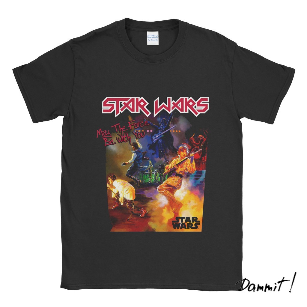 ผ้าฝ้ายคอกลมเสื้อยืด ลาย Star Wars Live In Concert Dammit90sfrom S-4XL