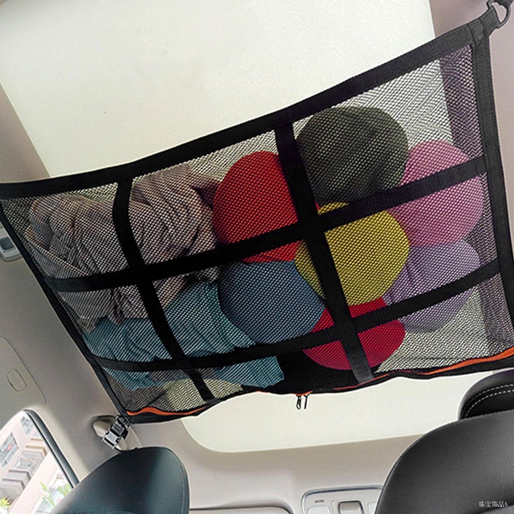 Car Roof Storage Organizer Car Ceiling Cargo Net Pocket oubleLayer