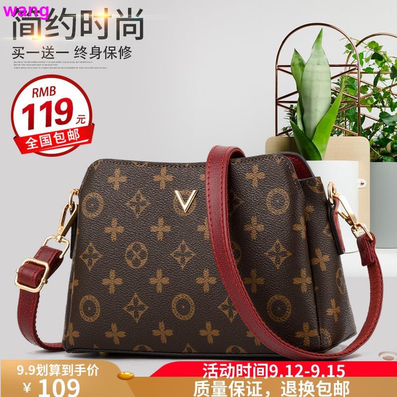er Handbags 2020 new middleaged mother bag wild ladies shoulder messenger bag cowhide bag small