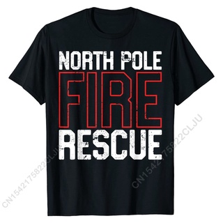 [COD]เสื้อยืด ผ้าฝ้าย เข้ารูป พิมพ์ลายกู้ภัยนักดับเพลิง North Pole Fire สําหรับผู้ชายS-5XL