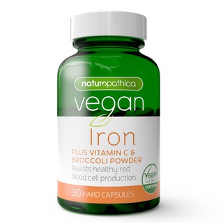 Naturopathica Vegan Iron Plus Vitamin C &amp; Broccoli Powder 30 Capsules