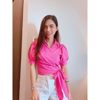 เสื้อผูกเอวน่ารักๆๆ ยกหัวไหล่ เนื้อผ้าดีสุดๆๆ