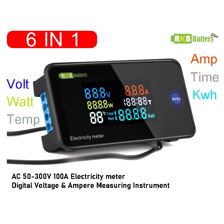 [พร้อมส่ง] AC 50-300V 100A โวล์ตมิเตอร์ วัตต์มิเตอร์  ดิจิตอล Electricity meter Digital Volt Amp Wat