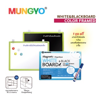 MUNGYO ไวท์บอร์ดแม่เหล็ก 2 หน้า White and Black Board PMB-131