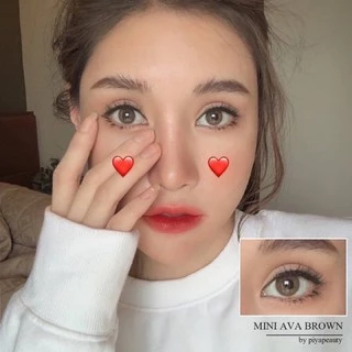 คอนแทคเลนส์ Mini Ava Brown / Gray (Kitty Kawaii) ขนาดมินิ 🌷 ขายดีมาก สายฝอ