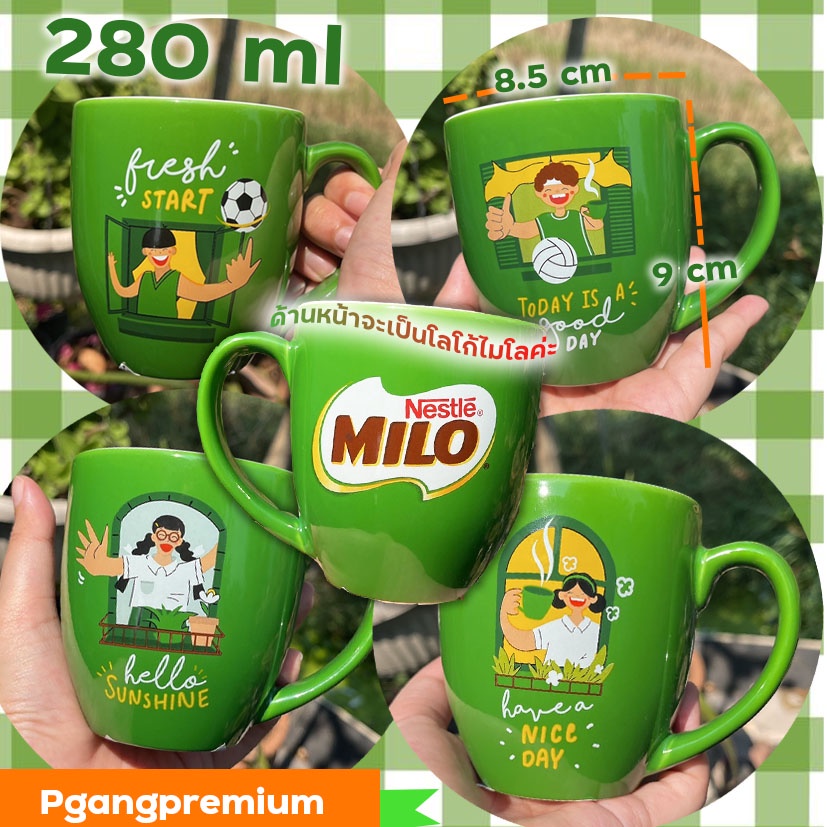 (300ml.)แก้วไมโลกู้ดมอร์นิ่ง แก้วไมโลเซรามิค เวฟได้