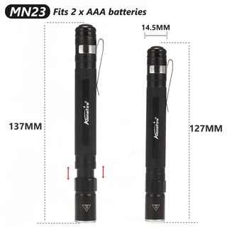Alonefire MN23 ไฟฉาย LED อลูมิเนียมอัลลอยด์ ขนาดเล็ก แบบพกพา ซูมได้ สําหรับไฟฉายทางการแพทย์ แบตเตอรี่ AAA