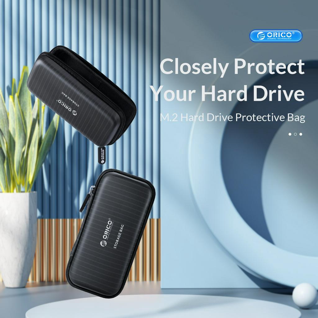 ORICO(PWFM2) M.2 SSD Protective Bag for External M.2 Case/M.2 SSD /USB Cable /U Disk Large Capacity(Black/Blue/Pink/Whit
