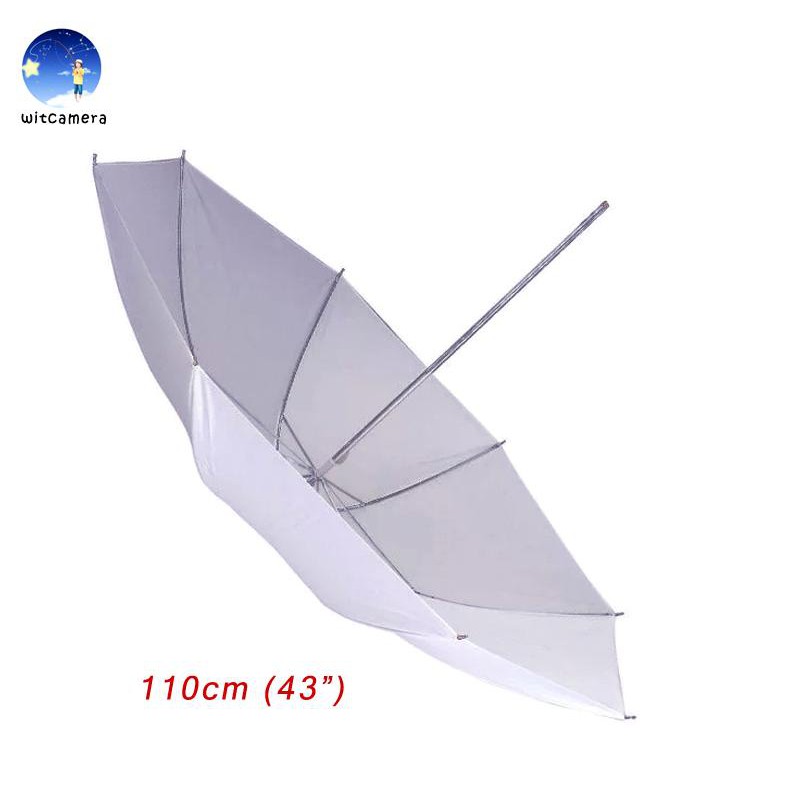 ร่มทะลุสีขาว ร่มคุณภาพสูง 43"/110cm เนื้อร่มโปร่งแสง ผ้าเกรดสูงสำหรับถ่ายภาพบุคคล/การถ่ายภาพเสื้อผ้า White Umbrella 43"