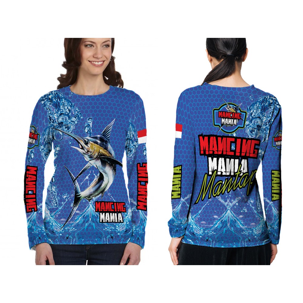[Riashop] เสื้อยืดแขนยาว Fishing Mania | เสื้อยืดผู้หญิง Fishing Mania | เสื้อยืด Fishing Mania ล่าส